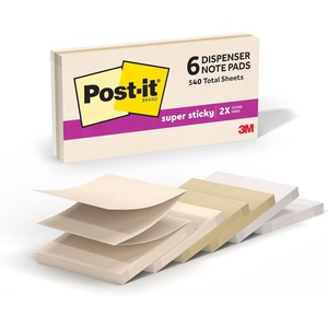 image:imagePostit Super Sticky Dispenser Popup Notes 6 Sticky Notes Pads 3 x 3 in School Supplies and Oce Supplies 2X the Sticking Power Use with Postit Note Dispensers Neutrality Collection