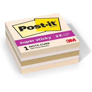 image:imagePostit Super Sticky Notes 1 Cube Note Sticky Notes Pad 3 x 3 in School Supplies and Oce Supplies 2X the Sticking Power Neutrality Collection