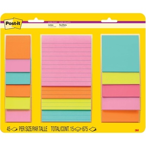 image:imagePostit Super Sticky Notes 15 Sticky Note Pads MultiSize Back to School Supplies Office Products 2X the Sticking Power Supernova Neons Collection1 Pack