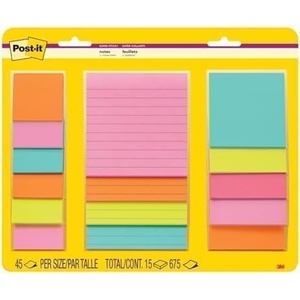 image:imagePostit Super Sticky Notes 15 Sticky Note Pads MultiSize Back to School Supplies Office Products 2X the Sticking Power Supernova Neons Collection119 x 98 Pack of 12