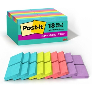 image:imagePostit Super Sticky Notes 18 Sticky Note Pads 1875 x 1875 in School Supplies Office Products 2X the Sticking Power Supernova Neons Collection