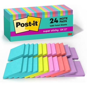 image:imagePostit Super Sticky Notes 24 Sticky Note Pads 3 x 3 in School Supplies Office Products 2X the Sticking Power Supernova Neons Collection24 Pads  70 Sheets Each