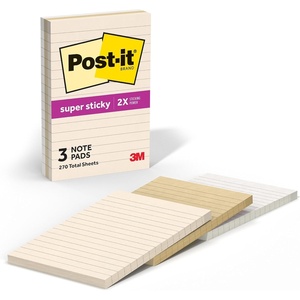 image:imagePostit Super Sticky Notes 3 Lined Sticky Notes Pads 4 x 6 in School Supplies and Oce Supplies 2X the Sticking Power Neutrality Collection