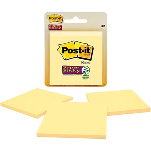 image:imagePostit Super Sticky Notes 3 Sticky Note Pads 3 x 3 in School Supplies for Students Ideal for Textbooks Notebooks Walls and Vertical Surfaces Canary Yellow