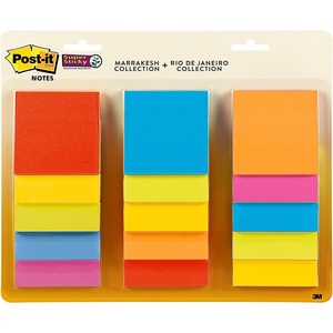 image:imagePostit Super Sticky Notes 3x3 in 15 Pads 2X The Sticking Power Summer Joy Collection Assorted Colors 65415SSJOY