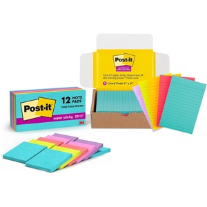 image:imagePostit Super Sticky Notes 3x3 in amp 4x6 in 17 Pads 2X The Sticking Power Neon amp Bright Colors Recyclable Amazon Exclusive
