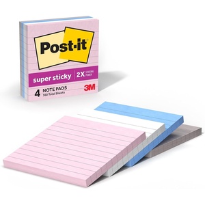 image:imagePostit Super Sticky Notes 4 Lined Sticky Notes Pads 4 x 4 in School Supplies and Oce Supplies 2X the Sticking Power Simply Serene CollectionSimply Serene