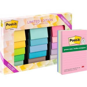 image:imagePostit Super Sticky Notes Limited Edition Color Collection  Postit Greener Notes Sweet Sprinkles Collection3x3 inches  4x6 inches