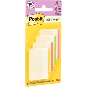 image:imagePostit Tabs  2 Inch Assorted Bright Colors 4 Colors 24 TabsPack Pack of 203 x 28