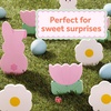 image:imagePostit Cute Sticky Notes 1 Pink Square Pad with White Bunny Ears and 1 Pink Pad with White Bunny Tail 29 in x 28 in 2 Sticky Note Pads with 50 Sheets EachChick and Eggs