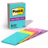 image:imagePostit Super Sticky Lined Notes 5 Sticky Note Pads 4 x 6 in School Supplies Office Products Sticky Notes for Vertical Surfaces Monitors Walls and Windows Supernova Neons Collection