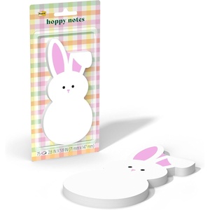 image:imagePostit Cute Sticky Notes 1 Pink Square Pad with White Bunny Ears and 1 Pink Pad with White Bunny Tail 29 in x 28 in 2 Sticky Note Pads with 50 Sheets EachWhite Bunny