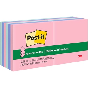 image:imagePostit Greener Popup Notes 12 Sticky Note Pads 3 x 3 in Made with 100 Recycled Paper Accordion Sticky Notes Work with PopUp Note Dispenser Sweet Sprinkles Collection