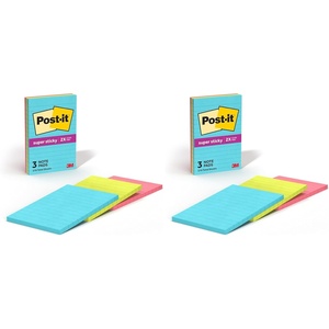 image:imagePostit Super Sticky Lined Notes 3 Sticky Note Pads 4 x 6 in School Supplies for Students Ideal for Textbooks Notebooks Walls and Vertical Surfaces Supernova Neons Collection4 x 6 inches Pack of 2