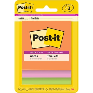 image:imagePostit Super Sticky Notes 3 Sticky Note Pads 3 x 3 in Back to School Supplies Office Products 2X the Sticking Power Summer Joy CollectionEnergy Boost Collection