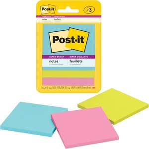 image:imagePostit Super Sticky Notes 3 Sticky Note Pads 3 x 3 in School Supplies Office Products Sticky Notes for Vertical Surfaces Monitors Walls and Windows Supernova Neons Collection1