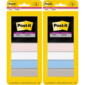 image:imagePostit Super Sticky Notes 5 Sticky Note Pads 3 x 3 in School Supplies for Students Ideal for Textbooks Notebooks Walls and Vertical Surfaces Simply Serene Collection3 in x 3 in Pack of 2