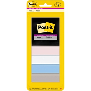 image:imagePostit Super Sticky Notes 5 Sticky Note Pads 3 x 3 in School Supplies for Students Ideal for Textbooks Notebooks Walls and Vertical Surfaces Simply Serene Collection3 in x 3 in