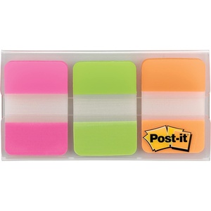 image:imagePostit Tabs 1 in Solid Pink Green Orange 12 TabsColor 36 TabsOntheGo Dispenser 686PGOT
